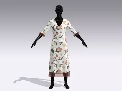 Female Cloth Dress Low-poly 3D model
