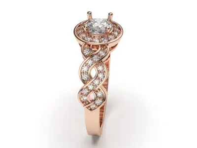 solitaire with ring sizes  8 part S44 3D print model