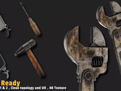 5 Tools  Game Ready VOL01 Low-poly 3D model