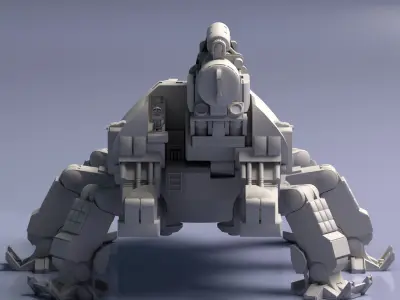 Step Walker Low-poly High-poly UV Low-poly 3D model