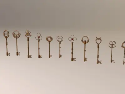 Keys and locks pack Low-poly 3D model