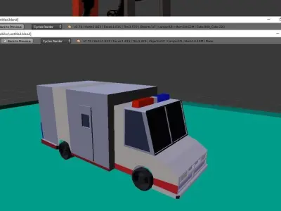 low poly Ambulance Low-poly 3D model purchase