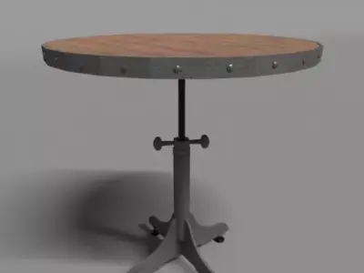 Industrial Round Bar Table 3D model