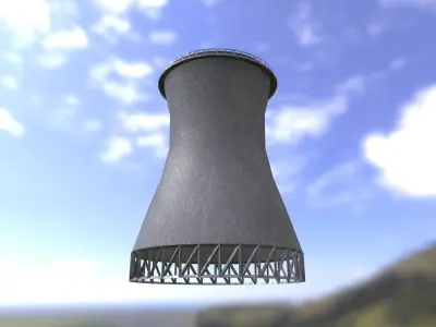 Cooling tower Low-poly 3D model purchase