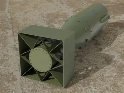Little Boy nuclear bomb Low-poly 3D model