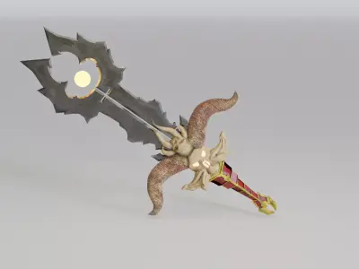 Fantasy Sword Low-poly 3D model 12