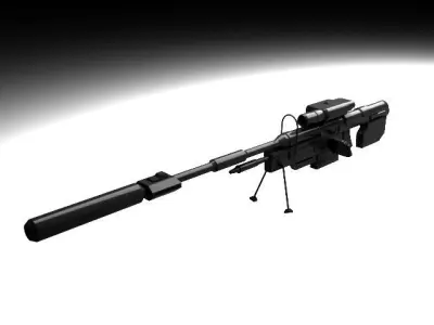 Halo sniper riffle model 3D Low-poly 3D model