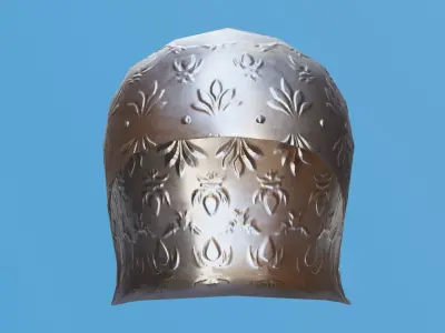Ornate Open Sallet Low-poly 3D model