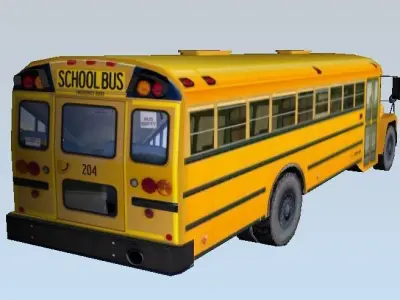 Yellow School Bus Low-poly 3D model Low-poly 3D model