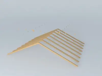 Industrial detail roof made of wooden planks Free 3D model