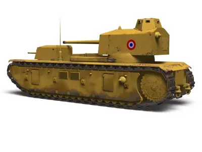 French super heavy tank FCM F1 3D model