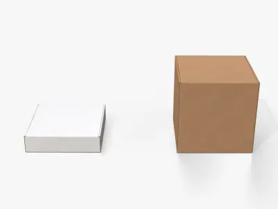 Packaging Box Collection - Cube and Flat Mix 3D model