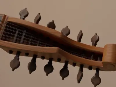 Spanish Vihuela - String Instrument Low-poly 3D model