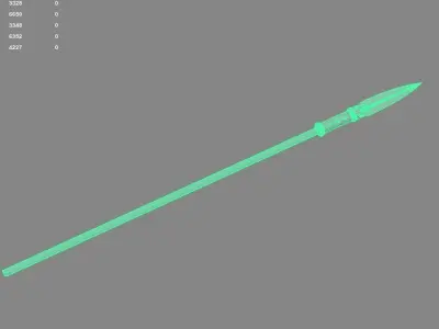 Spear wooden 3D model
