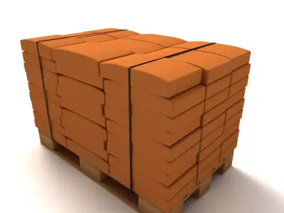 Cement Bags On Pallet 3D model