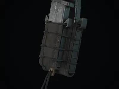 Single Military Magazine Pouch Low-poly 3D model