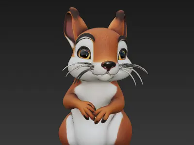 Squirrel Realistic 3D Model Basic - Low Poly Realistic Low-poly 3D model purchase