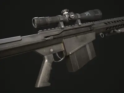 The Barrett M82 Sniper Rifle Low-poly 3D model