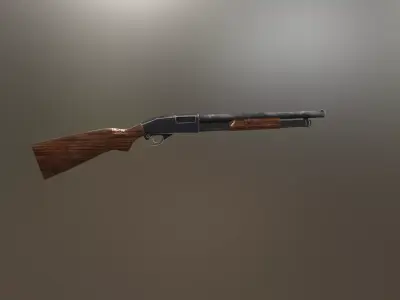 Shotgun Remington M870 3D model Low-poly 3D model
