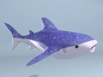 Stylized Whale Shark Low-poly 3D model