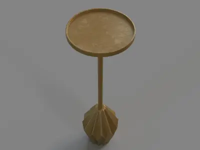 Faceted Brass Drink Table Antique Brass 3D model