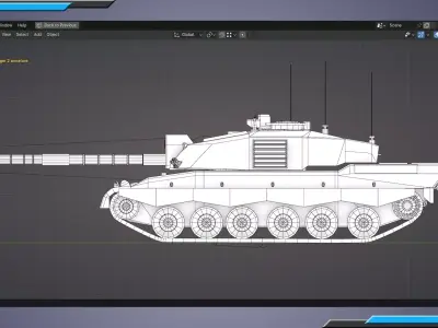 Challenger II LowPoly Model-6 Skins-4K textures-Rigged-Tank Low-poly 3D model