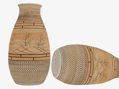 Vase with Dune Aesthetics Free low-poly 3D model