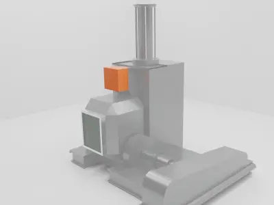 Rubber Mixing Machine Low-poly 3D model