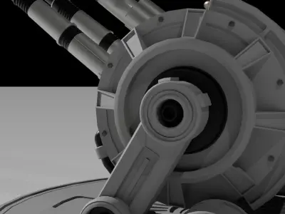 Sci-fi quad laser cannons  3D model