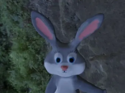 Rabbit cute cartoon rabbit animated in blender for kids Free 3D model