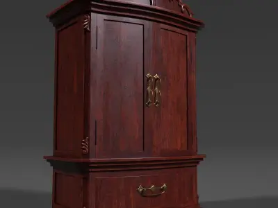 French Armoire - 6 versions Low-poly 3D model