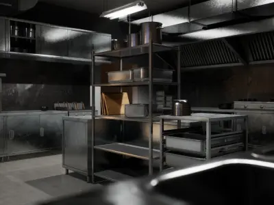 Restaurant Kitchen Asset Pack - 58 Game-Ready Assets Low-poly 3D model