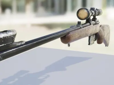 CZ 572 Rifle Low-poly Rigged Game Ready Low-poly 3D model