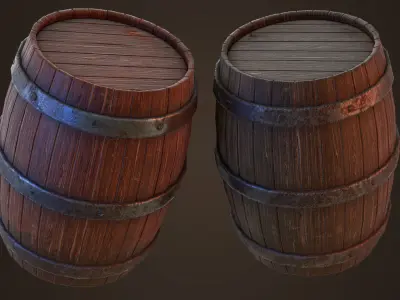 Old Barrel Free low-poly 3D model