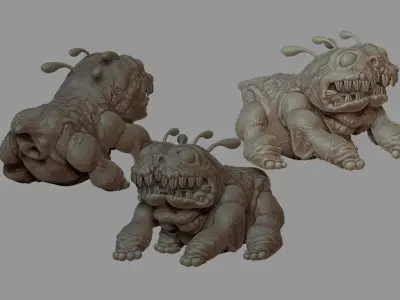 creature cute baldroc 3D model