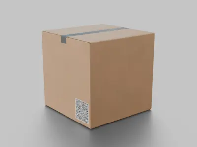 Cube Cardboard Box - Rigged and Fully Customizable Low-poly 3D model
