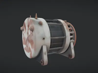 rusty industrial electric motor 3D model