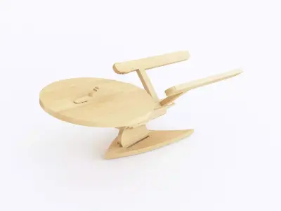 Spaceship wooden star trek ship 3D model