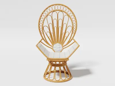 Rattan peacock chair 3D model