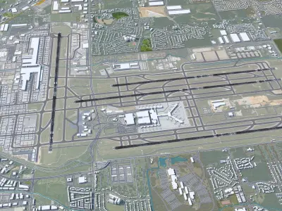 Memphis Airport 10km Low-poly 3D model