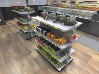 Gun shop Low-poly 3D model