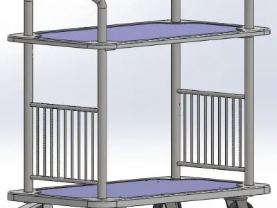 HandTruck dolly cart with wheels Free 3D model