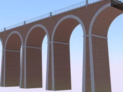 Railway viaduct PBR 3D model