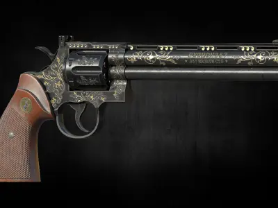 Python 357 low poly game ready Low-poly 3D model