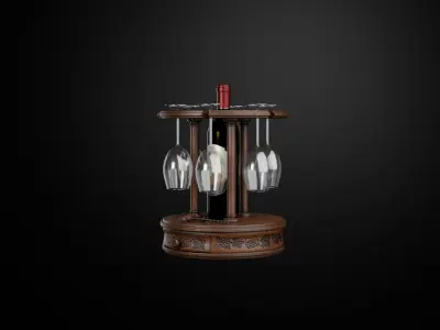 Wine stand  Low-poly 3D model