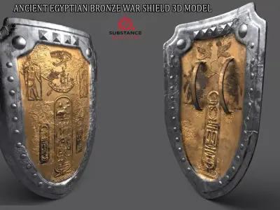 ANCIENT EGYPTIAN WAR SHIELD 3D MODEL Low-poly 3D model get