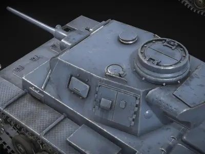 WW2 German Tank Panzer 3 Low-poly 3D model
