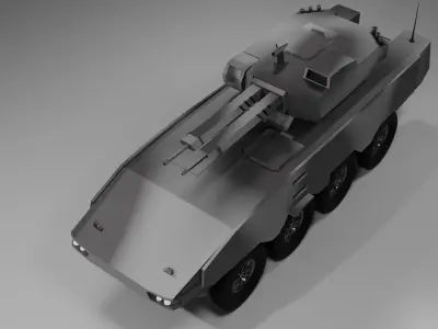APC With Twin-Barrel Cannon Low-poly 3D model