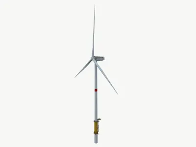 Wind Turbine Low-poly 3D model 10