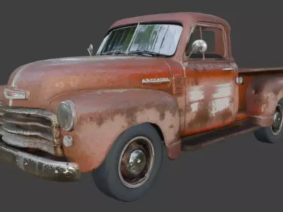 Vintage Rusty Pickup Truck 3D Model Realistic Old Classic 3D model